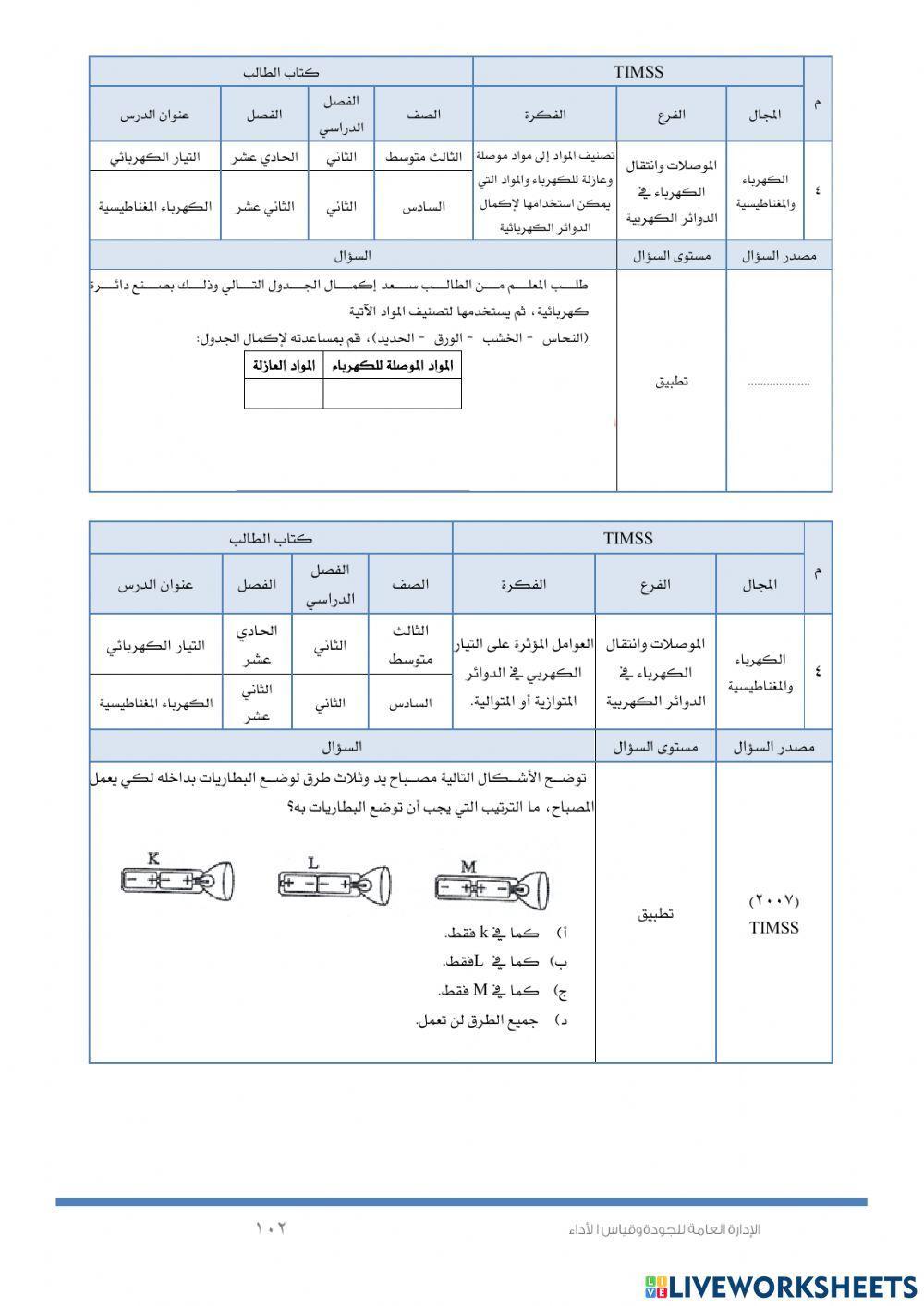 الموصلات وإنتقال الكهرباء في الدوائر الكهربيه