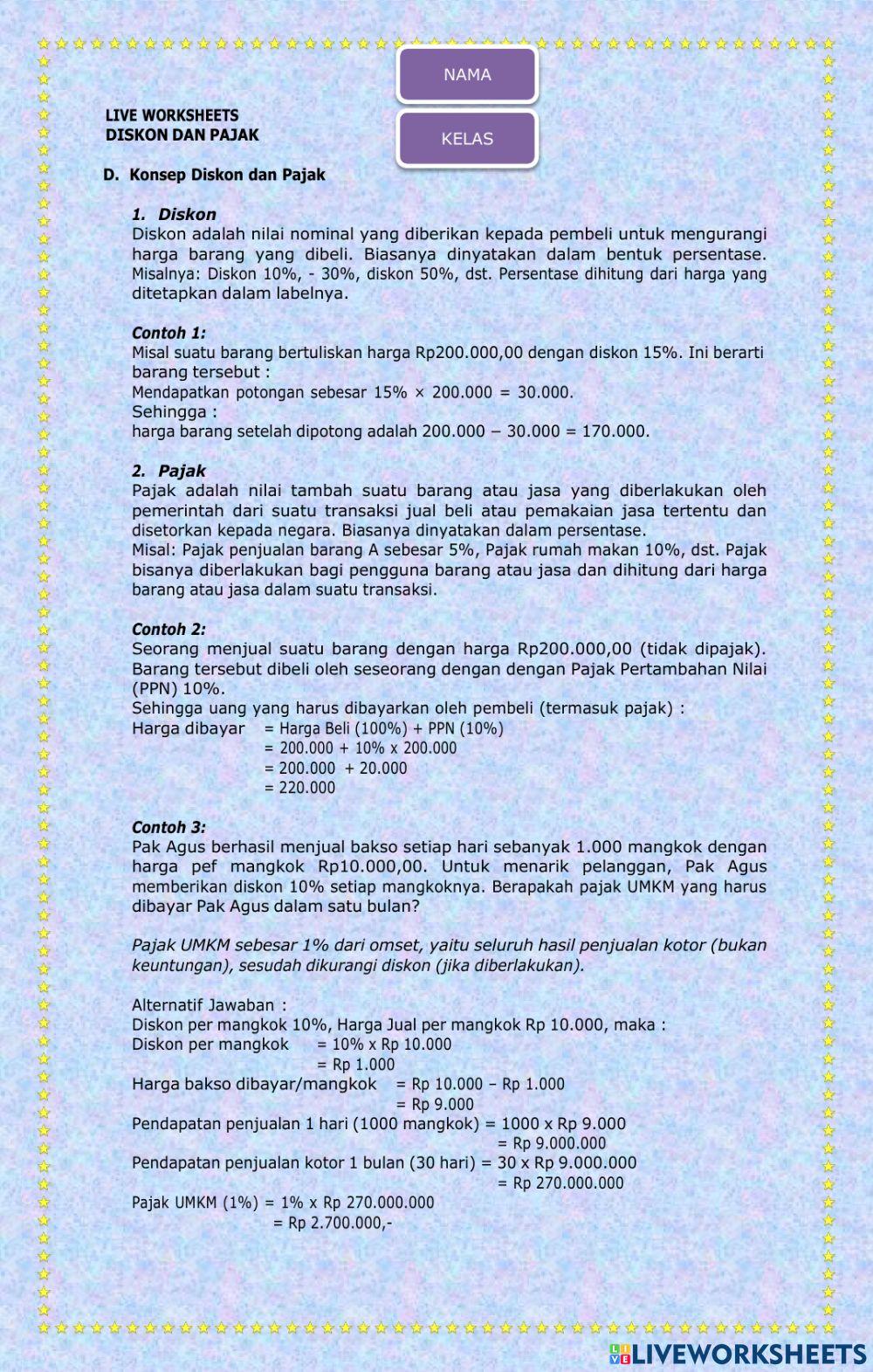 Aritmatika Sosial Part 2 Diskon & Pajak