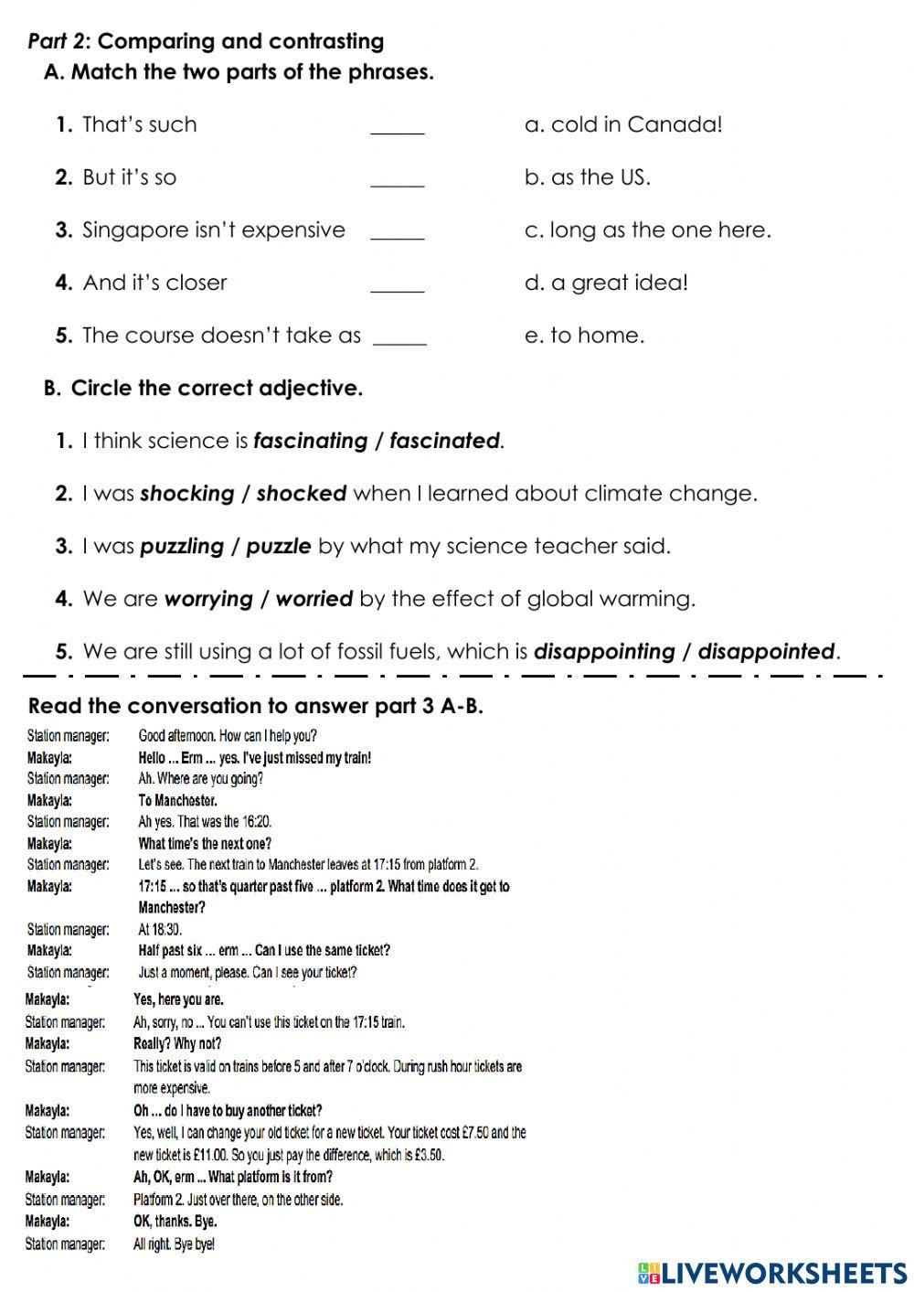 Mathayom 3 conversation midterm exam 2nd sem 2021