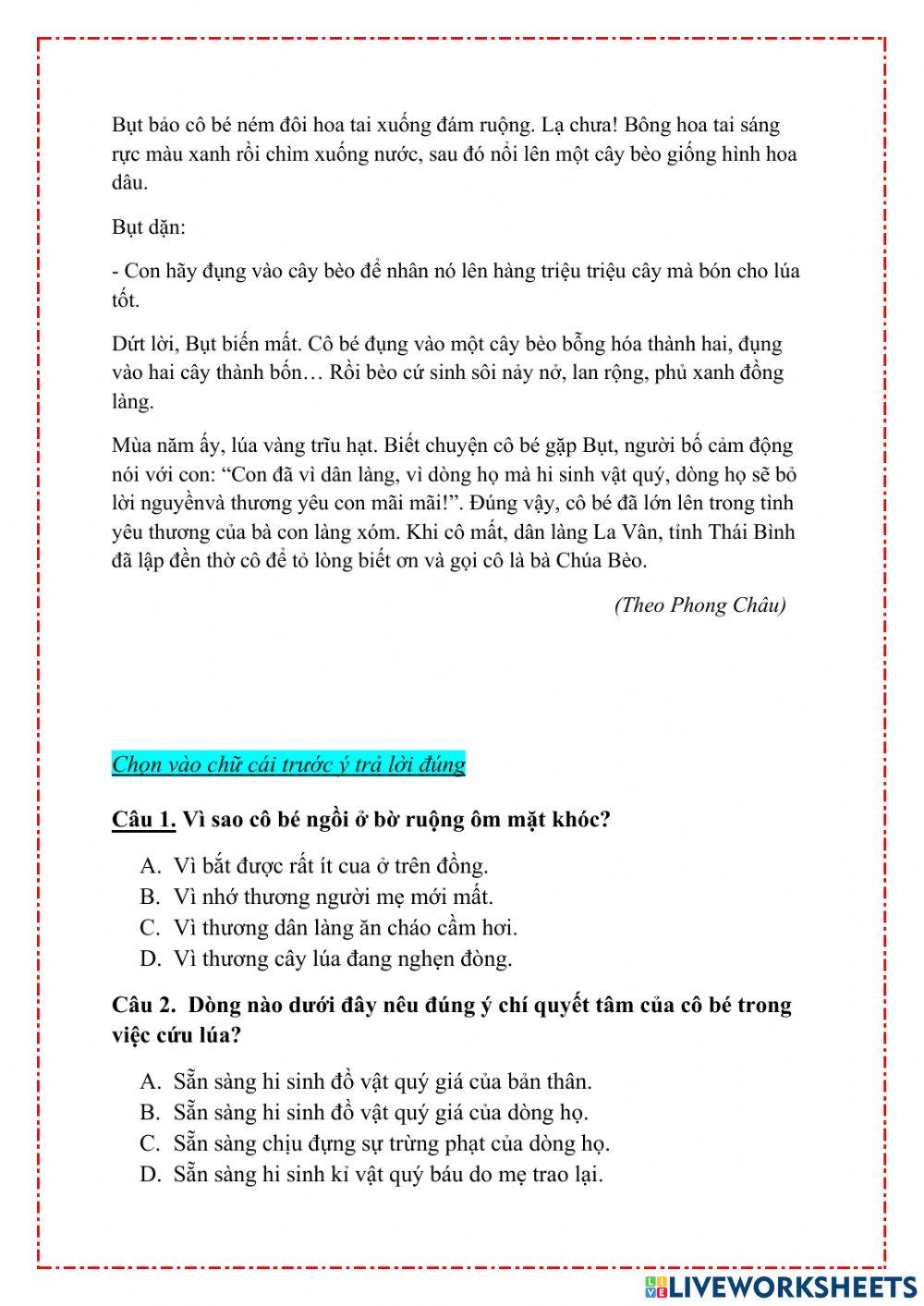 Bài tập cuối tuần 24 Tiếng Việt lớp 5