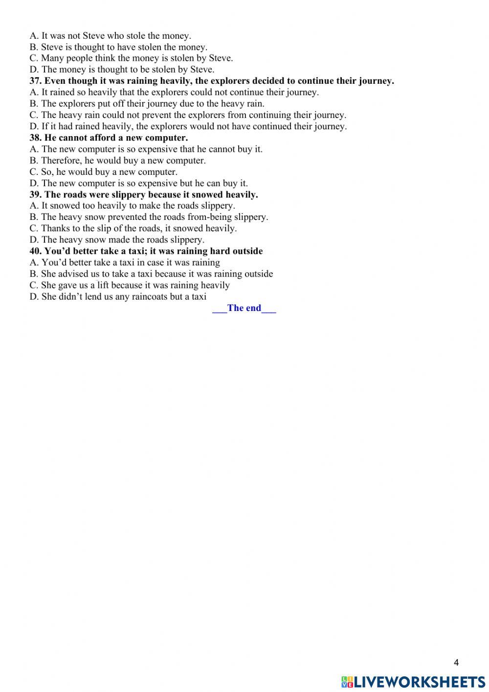 First semester test grade 9