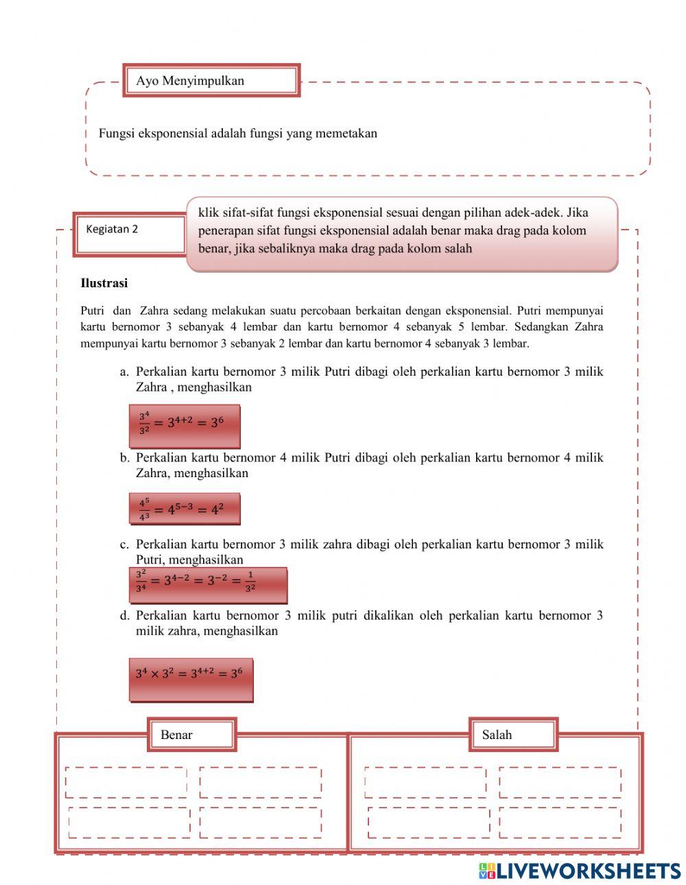 LKPD Fungsi eksponensial
