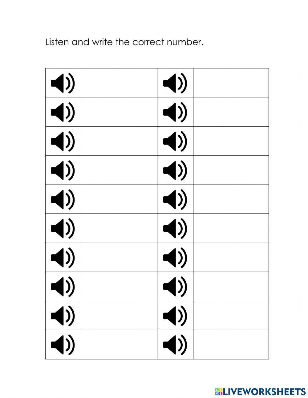 Numbers 1 to 30 quiz