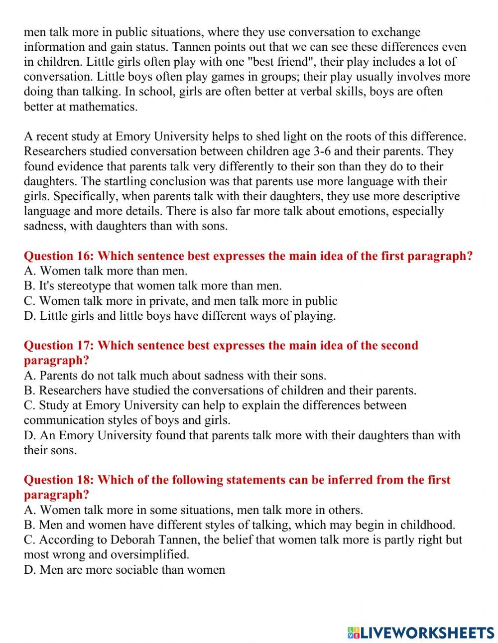 Reading Comprehension G12