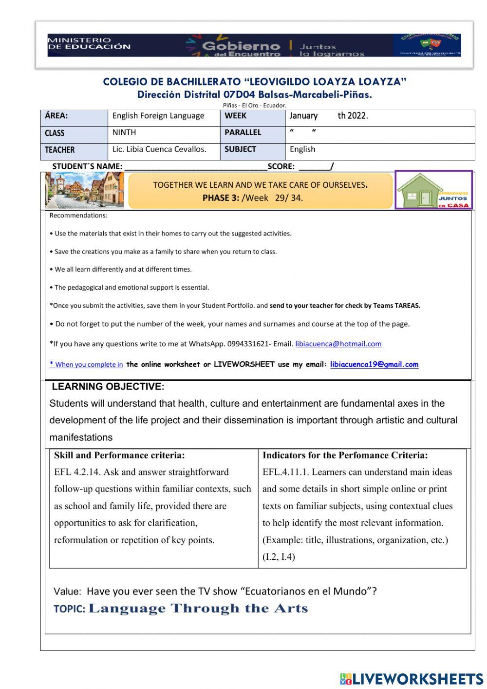 Language Through the Arts