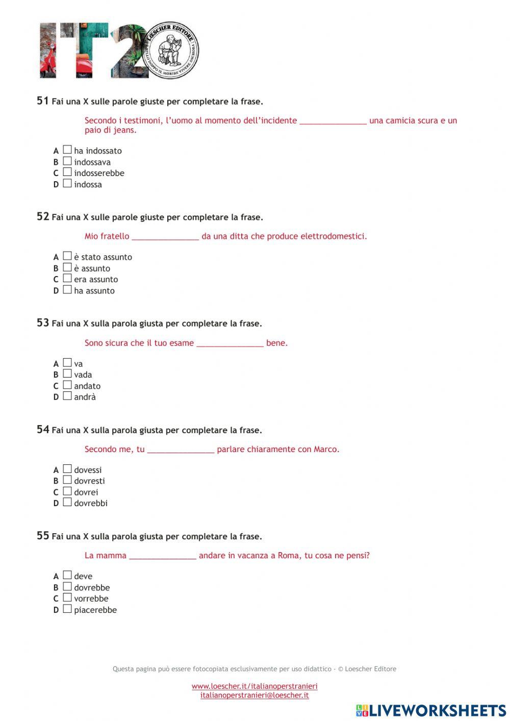 Test di autovalutazione b1-b2