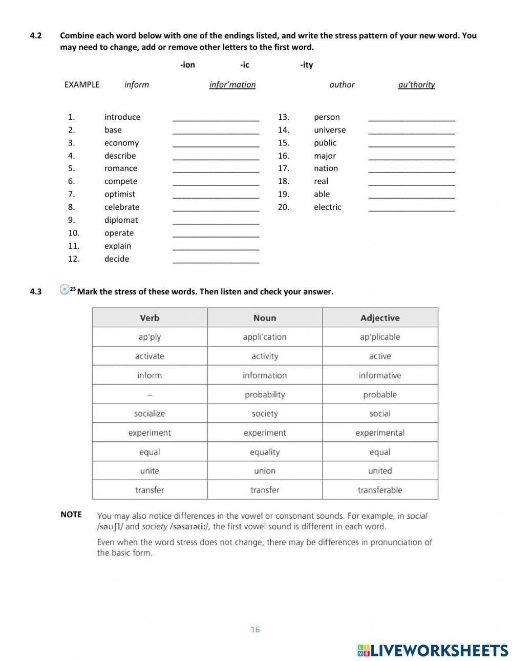 Pronunciation Unit 4