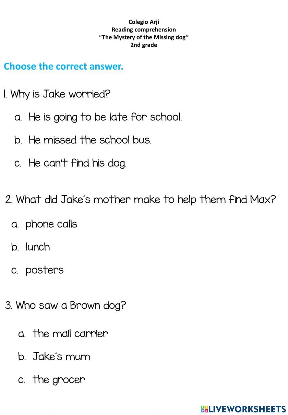 The Mystery of the Missing dog