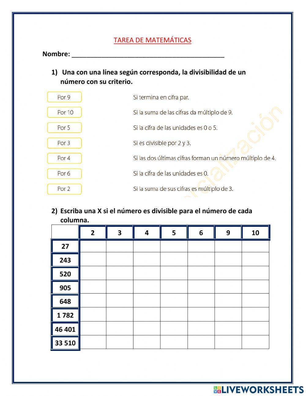 Criterios de Divisibilidad