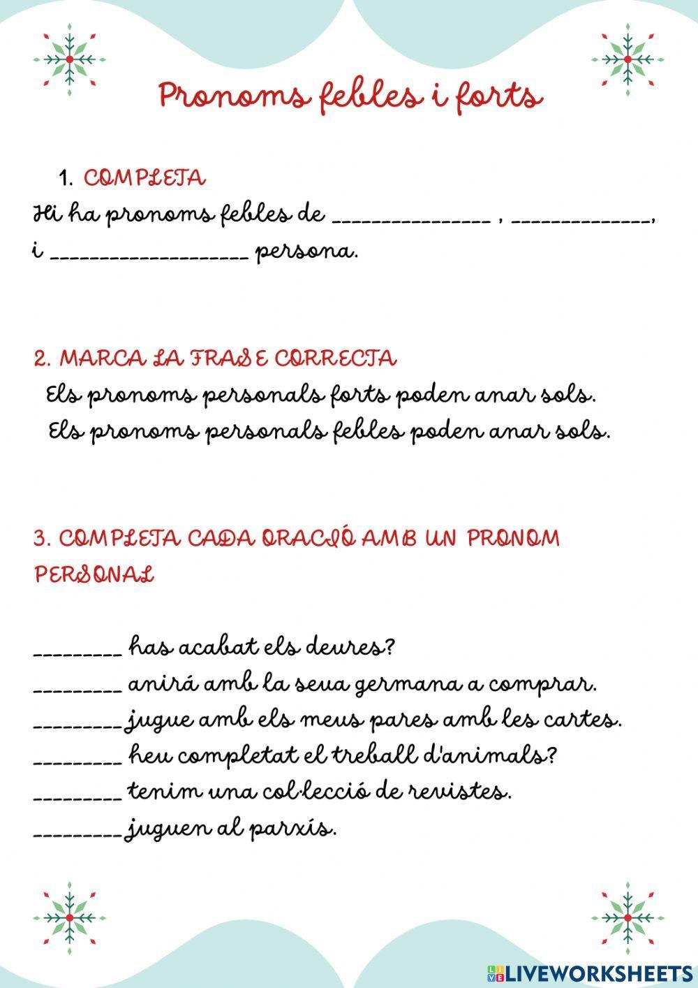 Pronoms febles i forts