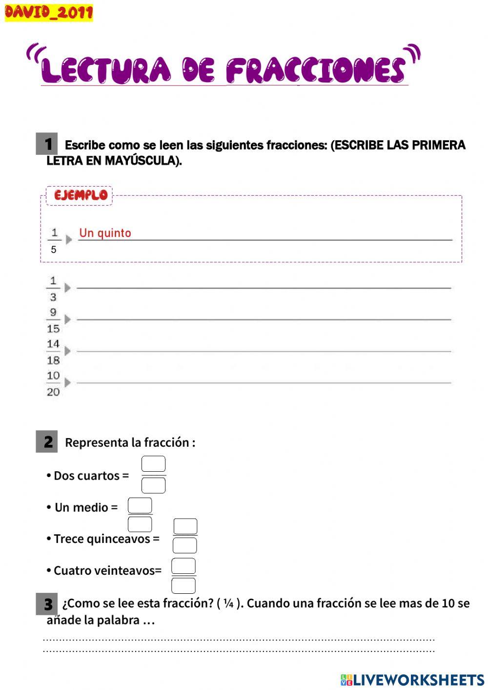 Lectura de fracciones