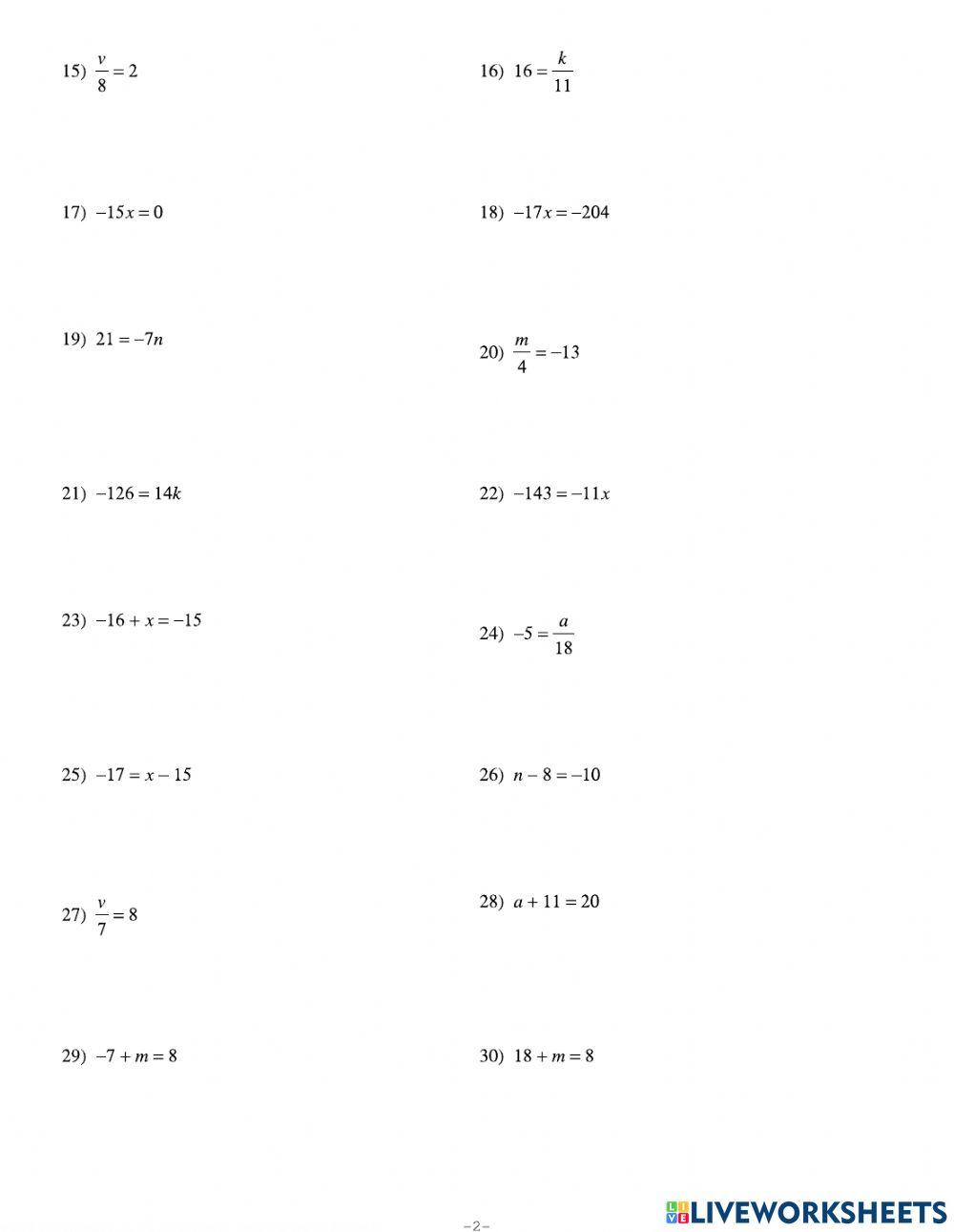 6810515 One Step Equations Kuta Mixed Operations Lisa