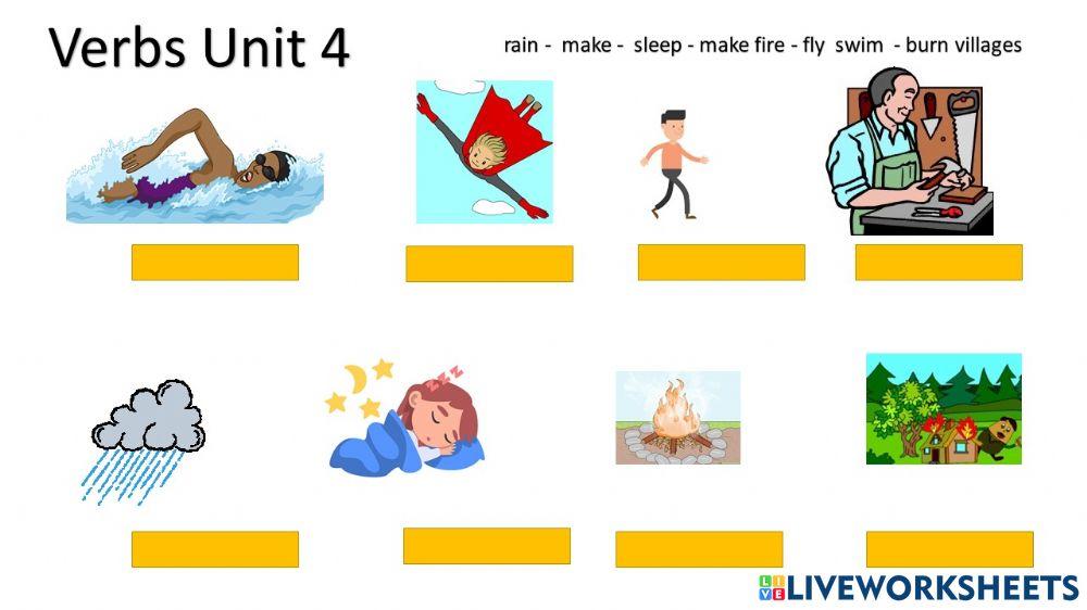 Unit 4 vocabulary verbs