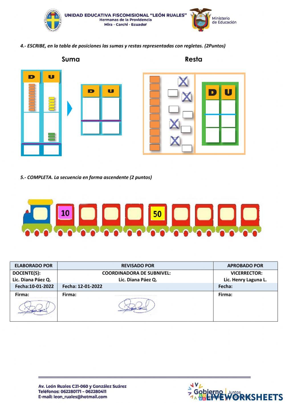 Evaluación matemeticas