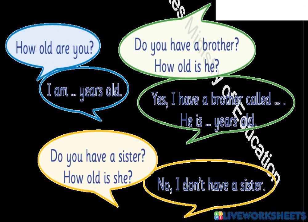 How old are you? free online worksheet
