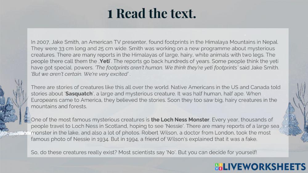 Reading comprehension 2