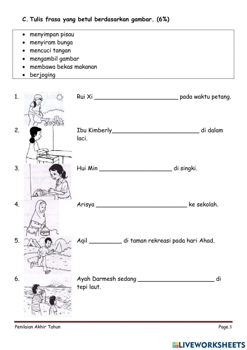 Penilaian Bahasa Melayu Tahun 1A