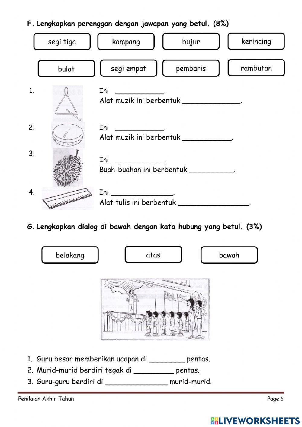 Penilaian Bahasa Melayu Tahun 1A
