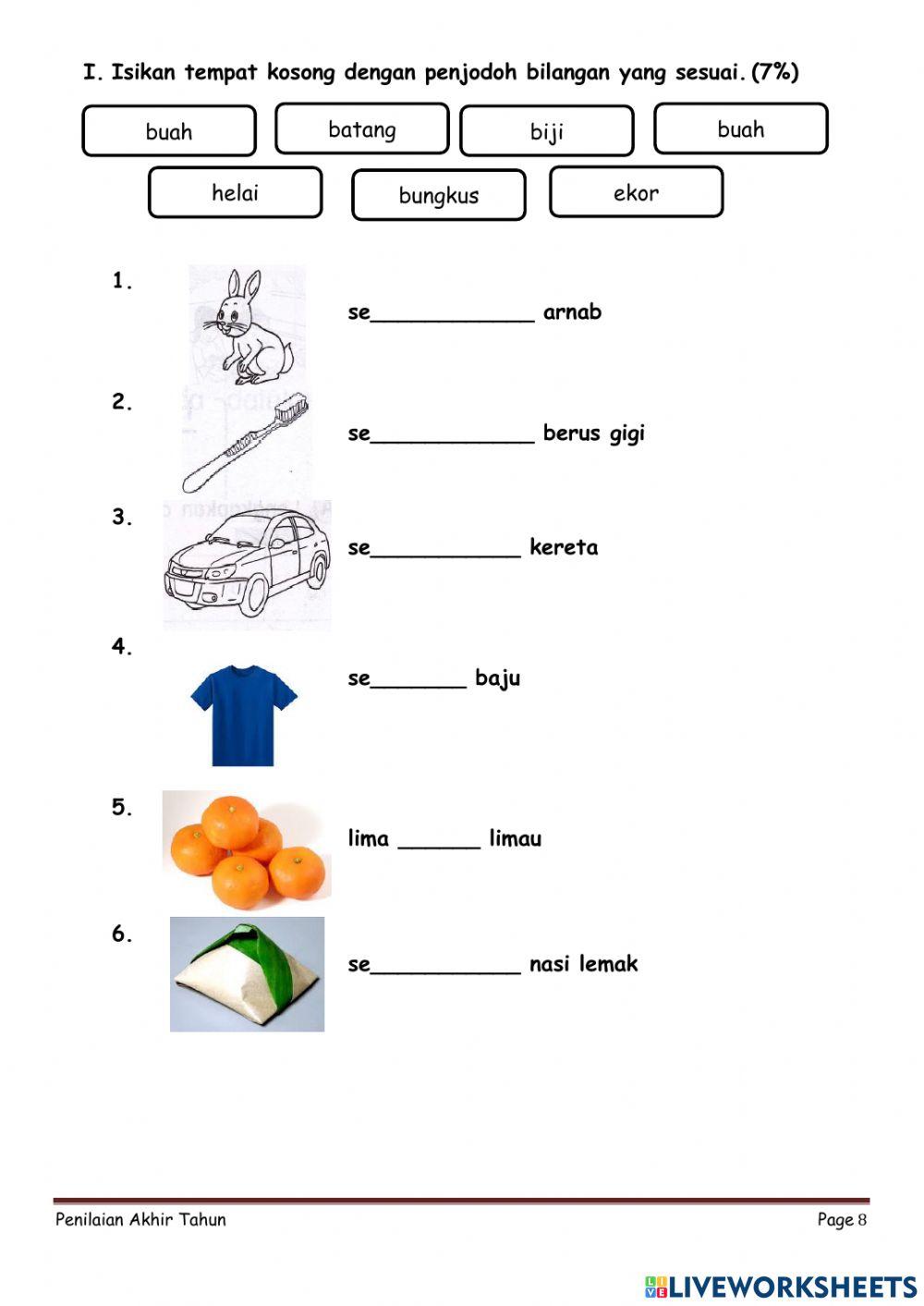 Penilaian Bahasa Melayu Tahun 1A