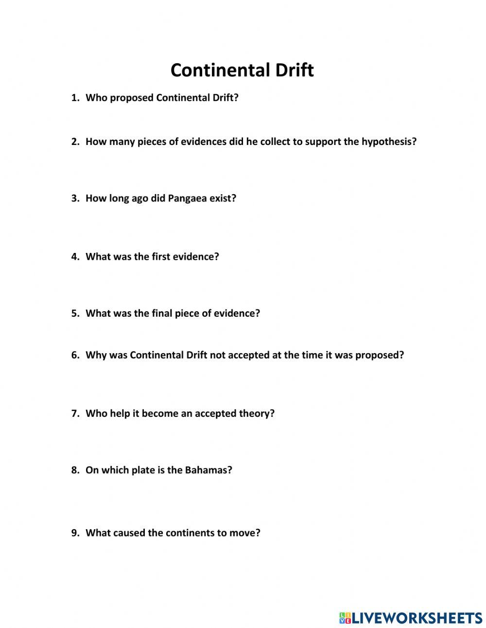 continental-drift-online-exercise-for-live-worksheets