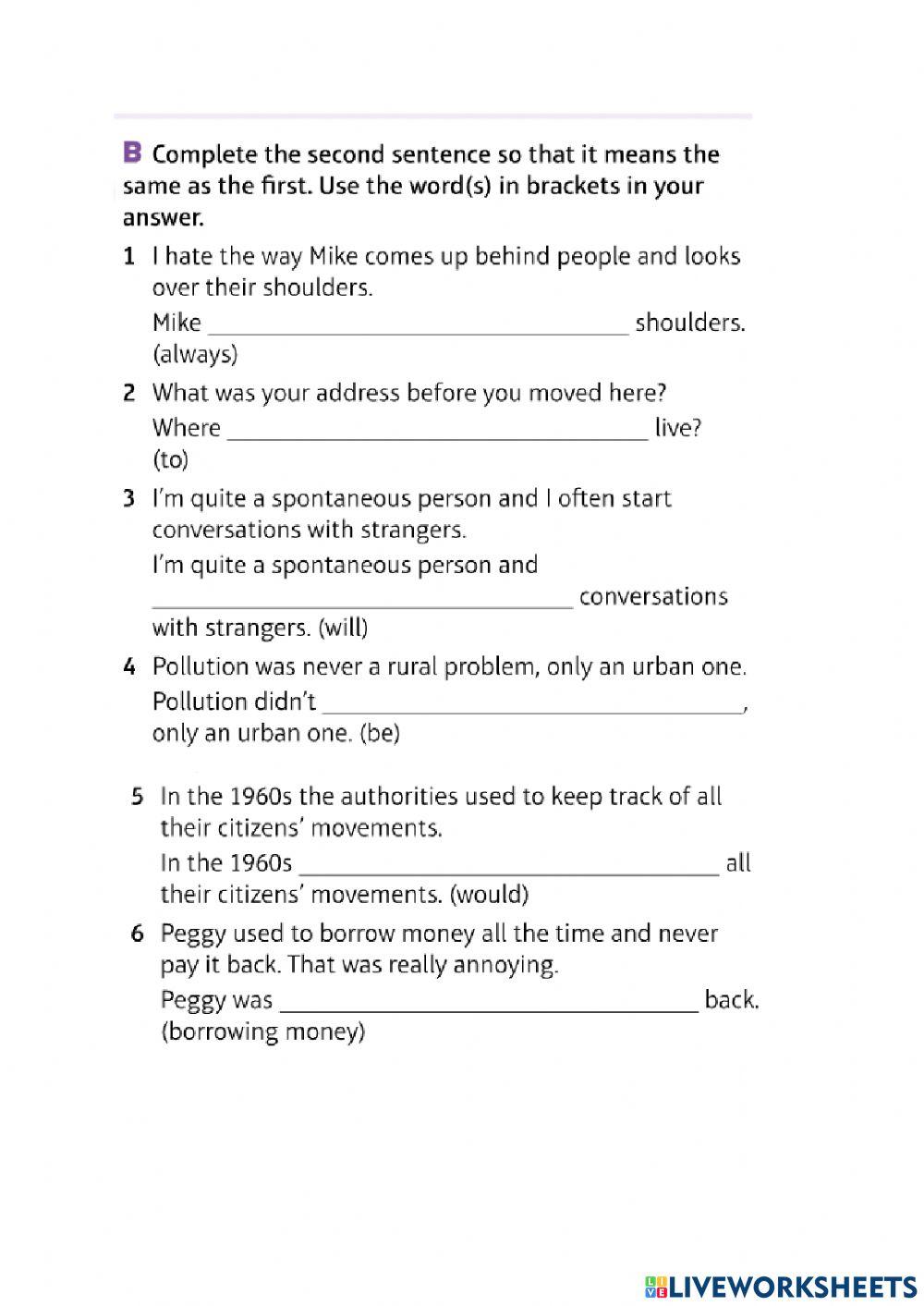 Present and past habilities