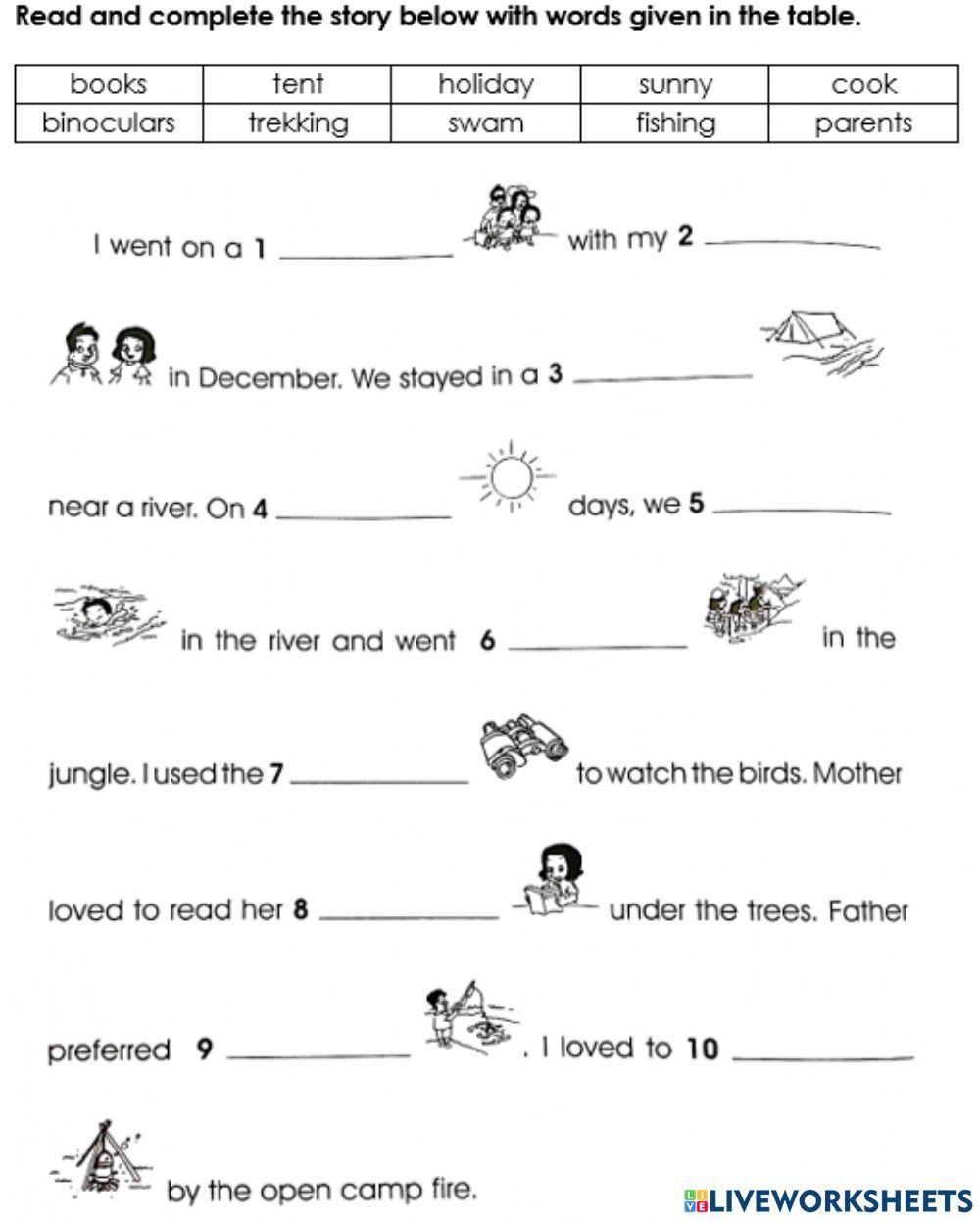 Using In On And Under Worksheet