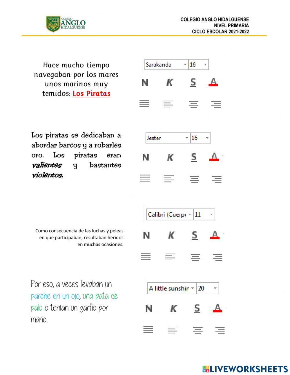 Herramientas formato Word