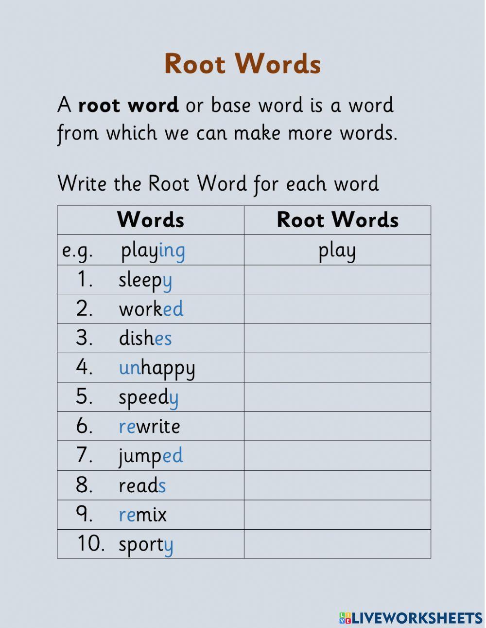 Root Words