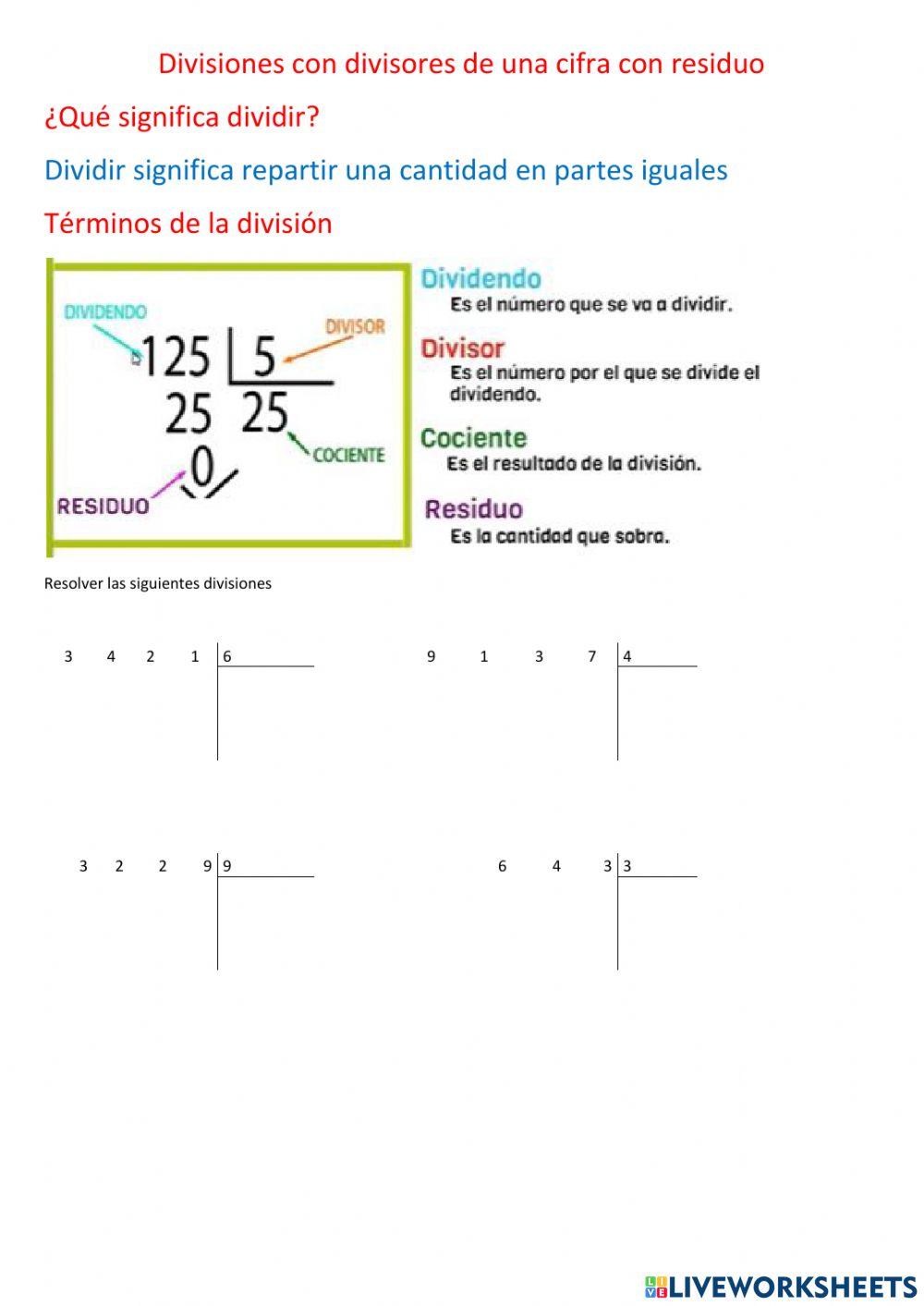 Ejercicios de multiplicaciones