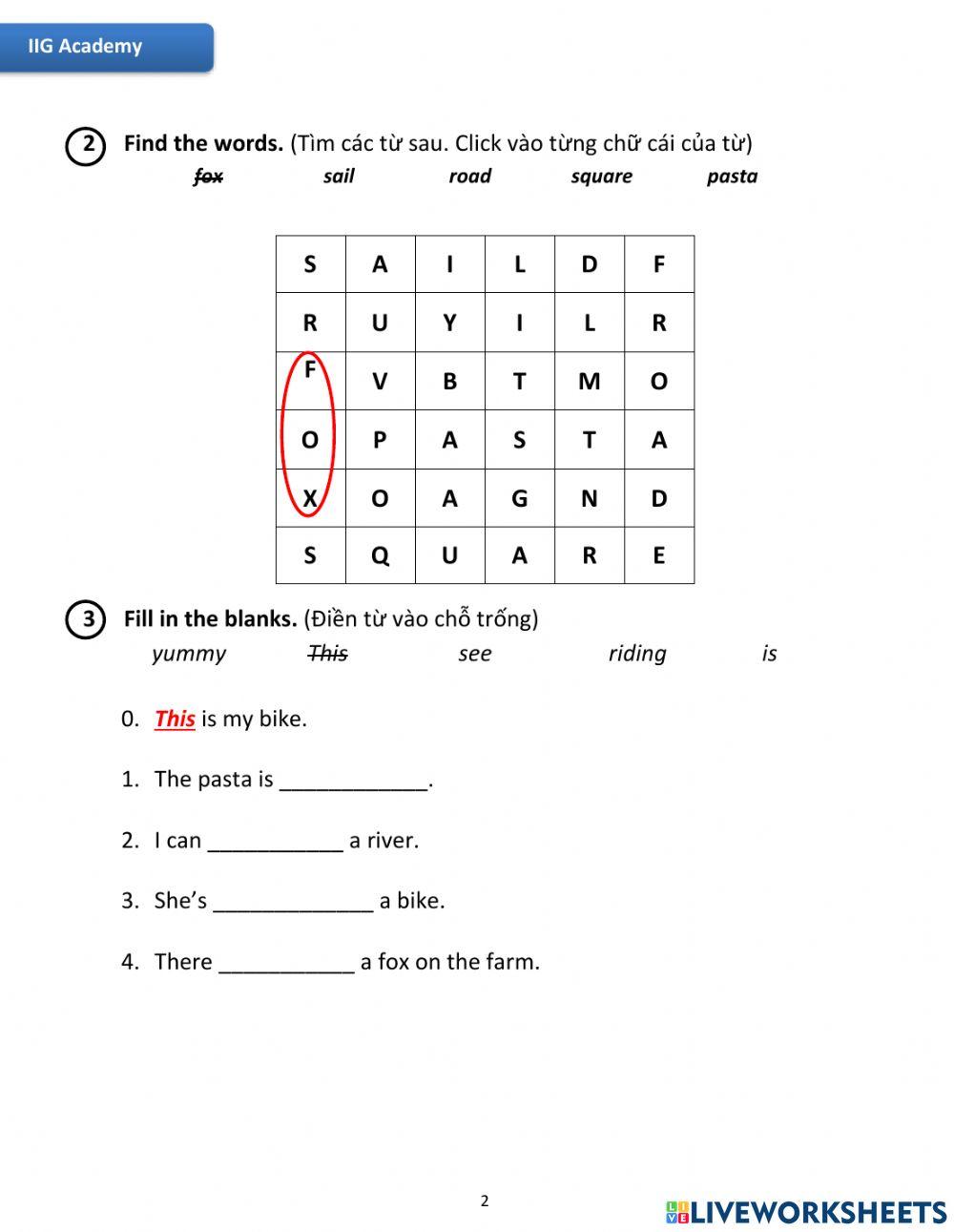 IIG-Grade 2-Worksheet 18B
