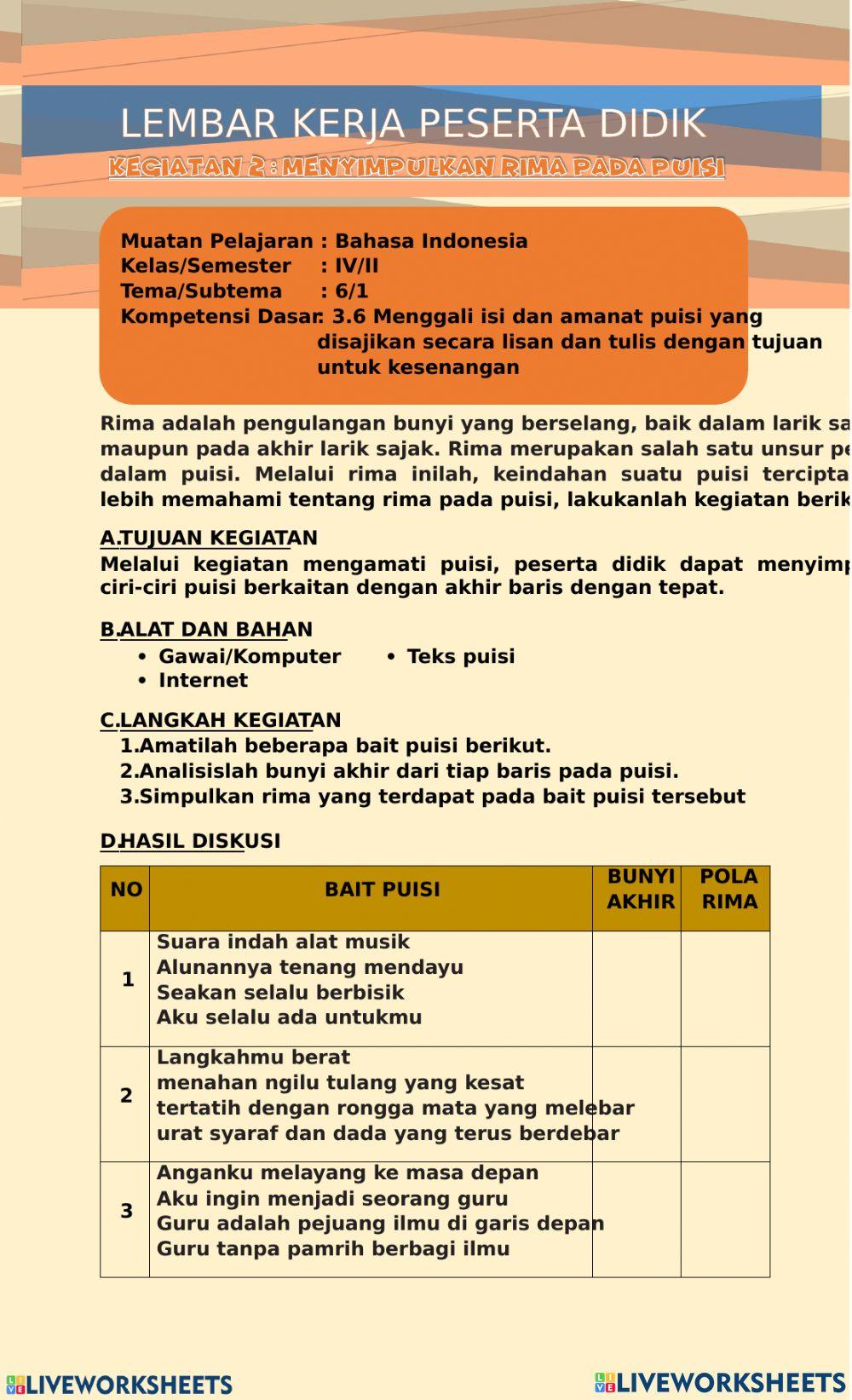 Tema 6 subtema 1 pembelajaran 2