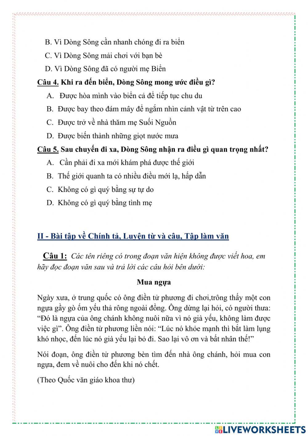 Bài tập cuối tuần 25 Tiếng Việt lớp 5