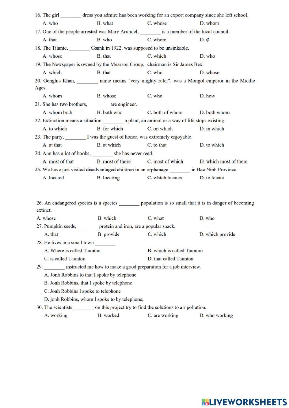 Relative pronoun TN 1