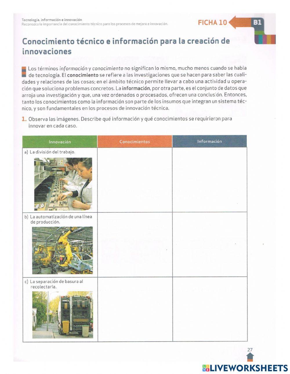 El uso de los conocimientos tecnicos y el uso de las tic