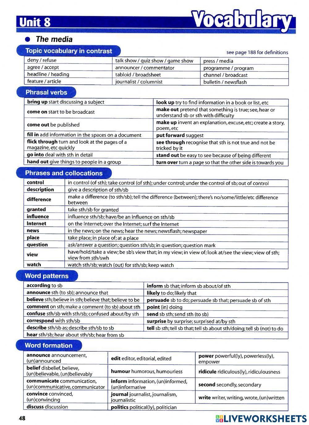 Unit 8: The media, Destination B2