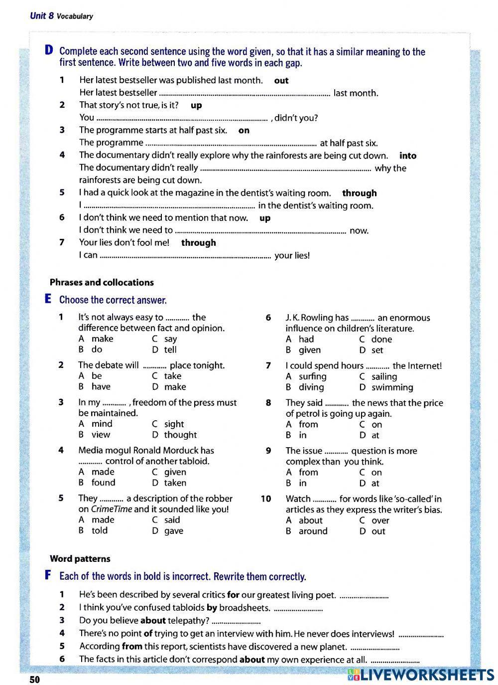 Unit 8: The media, Destination B2