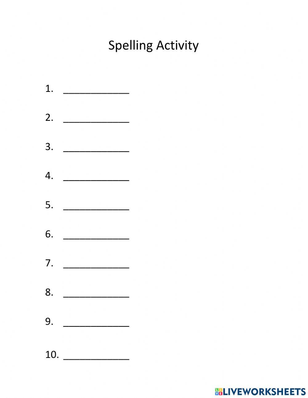 Spelling Activity