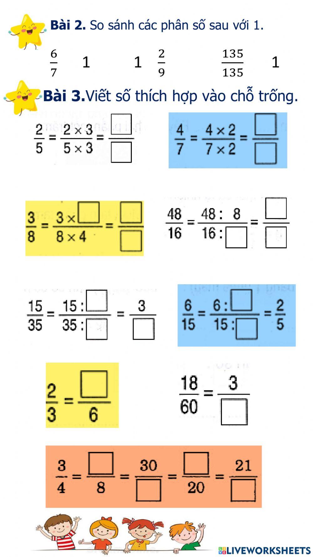 BTHN Ôn tập phân số