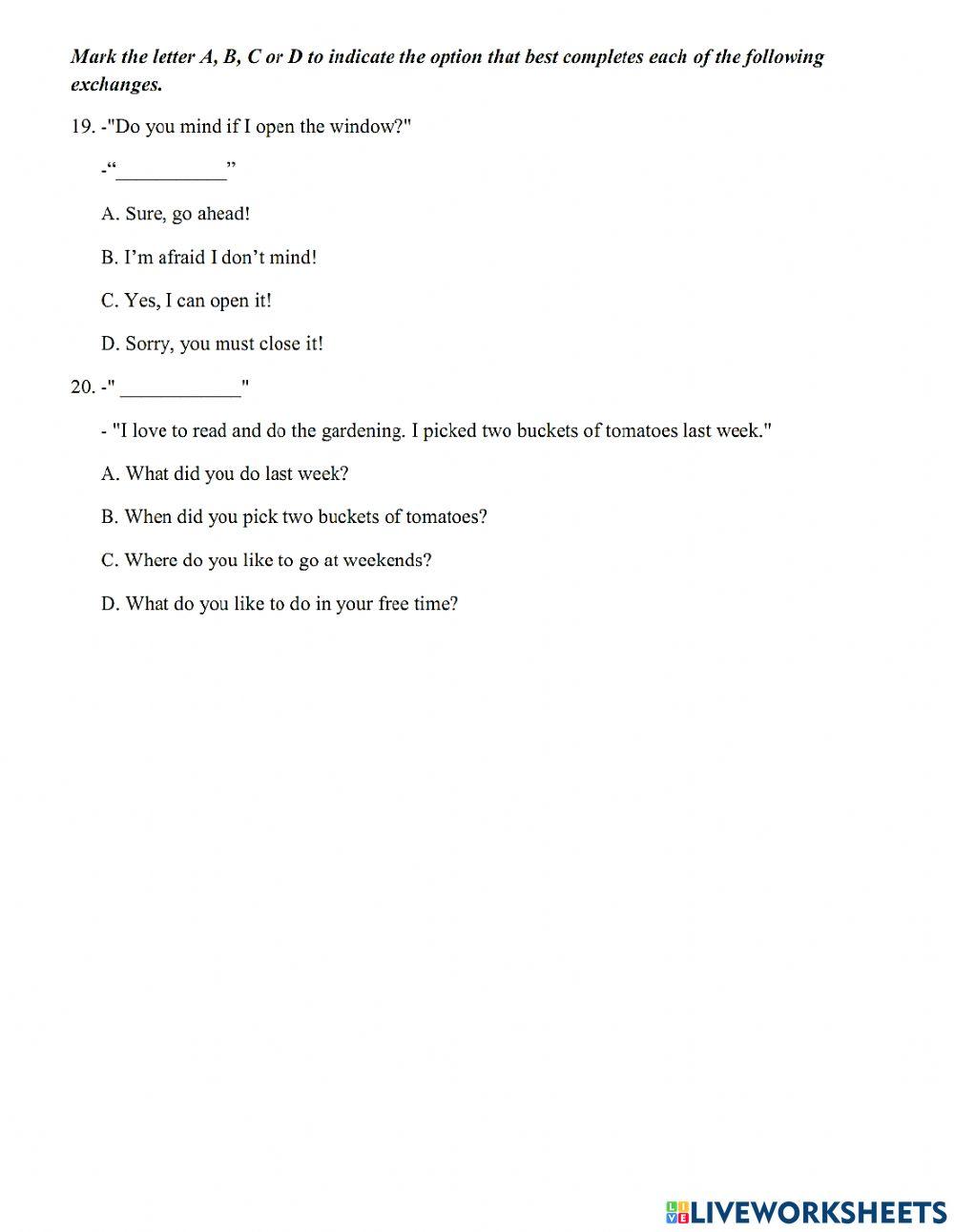 Thi lop 10 - PRACTICE TEST 15