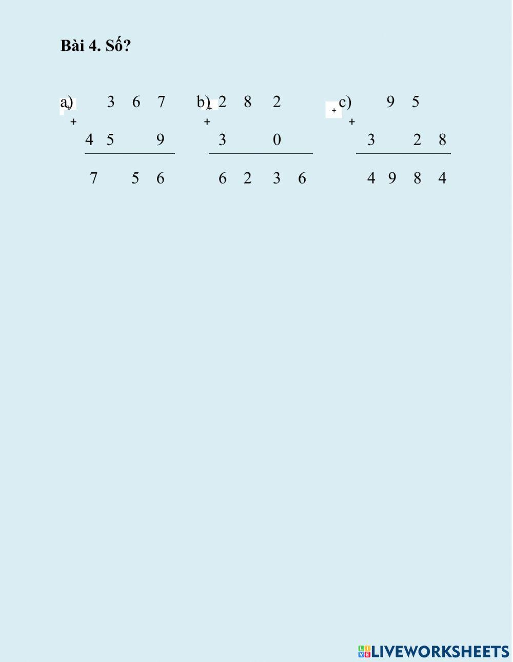 Bài cuối tuần môn Toán