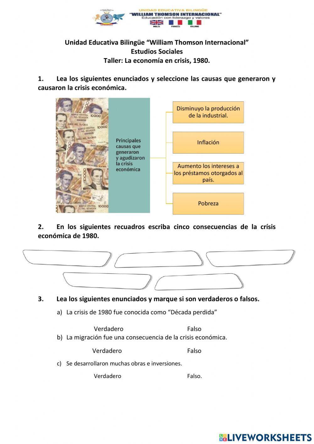 Taller 1980 economía en crísis