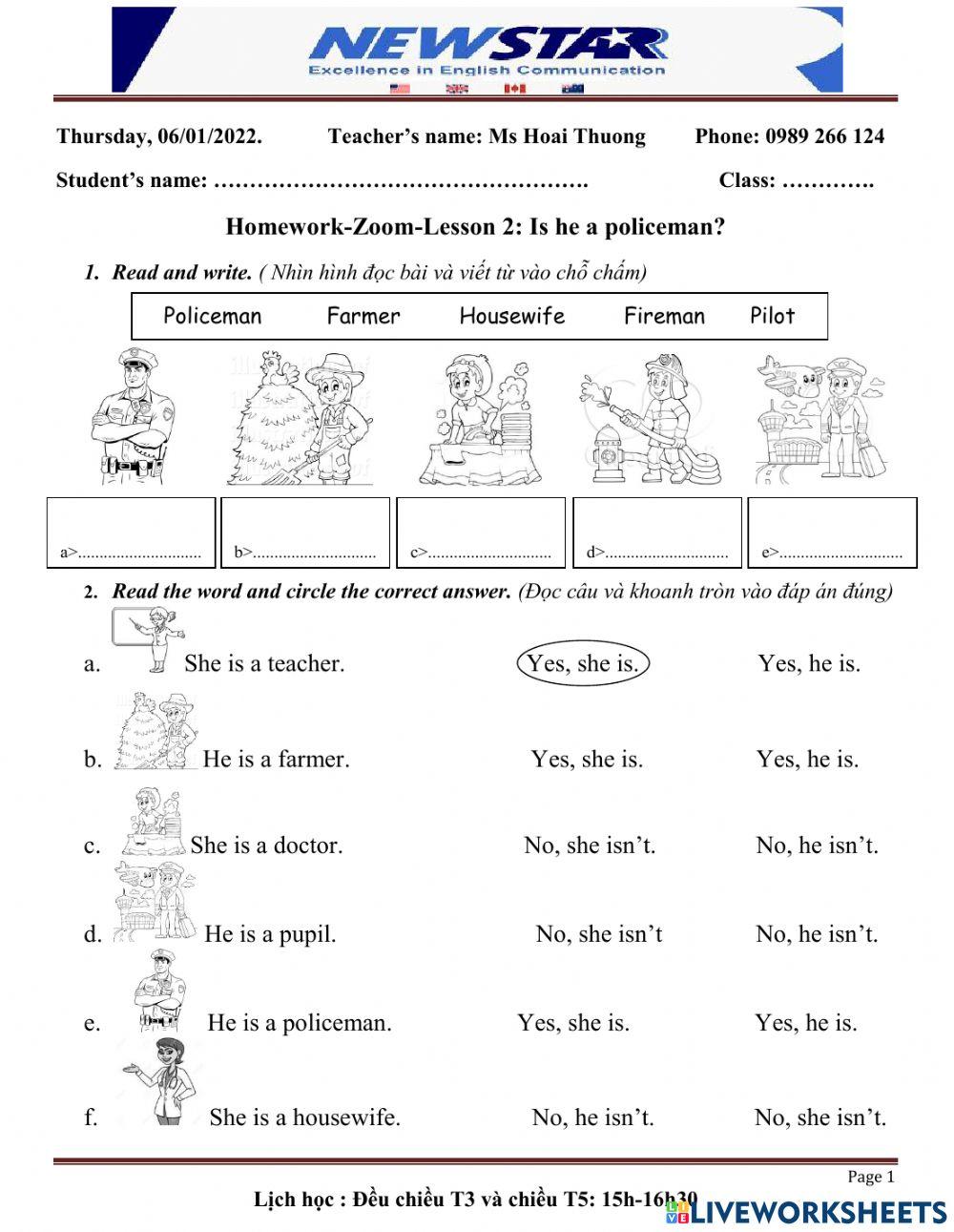 HW L 2: Is he a policeman?