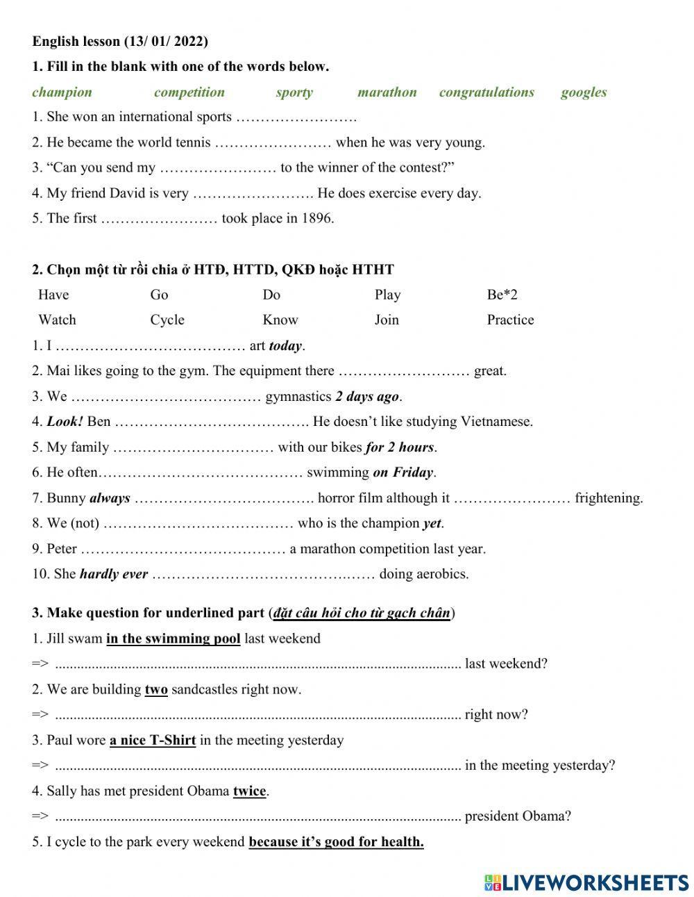 Group 5 - Sports and Games