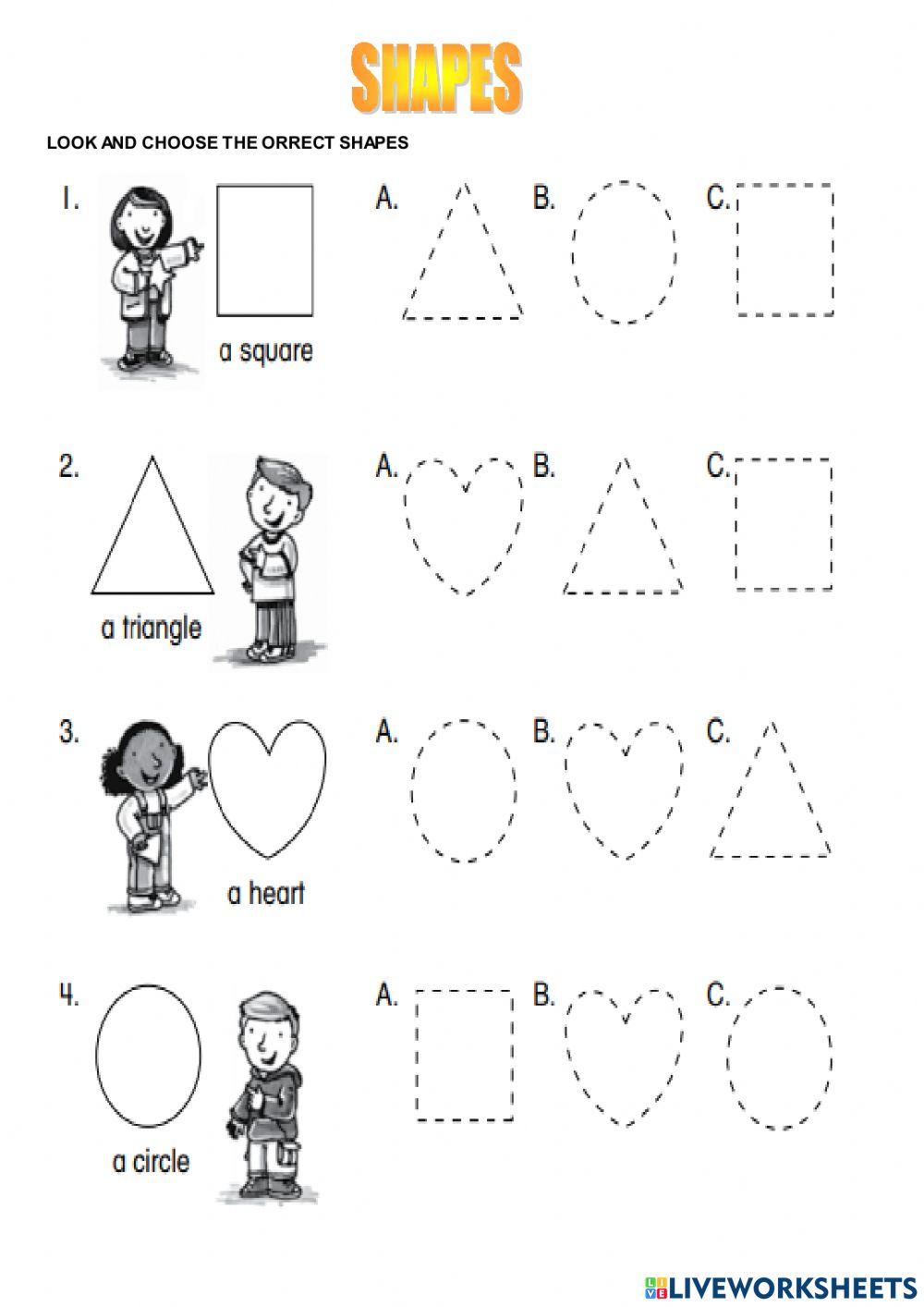 Shapes online exercise for grade 1 Live Worksheets