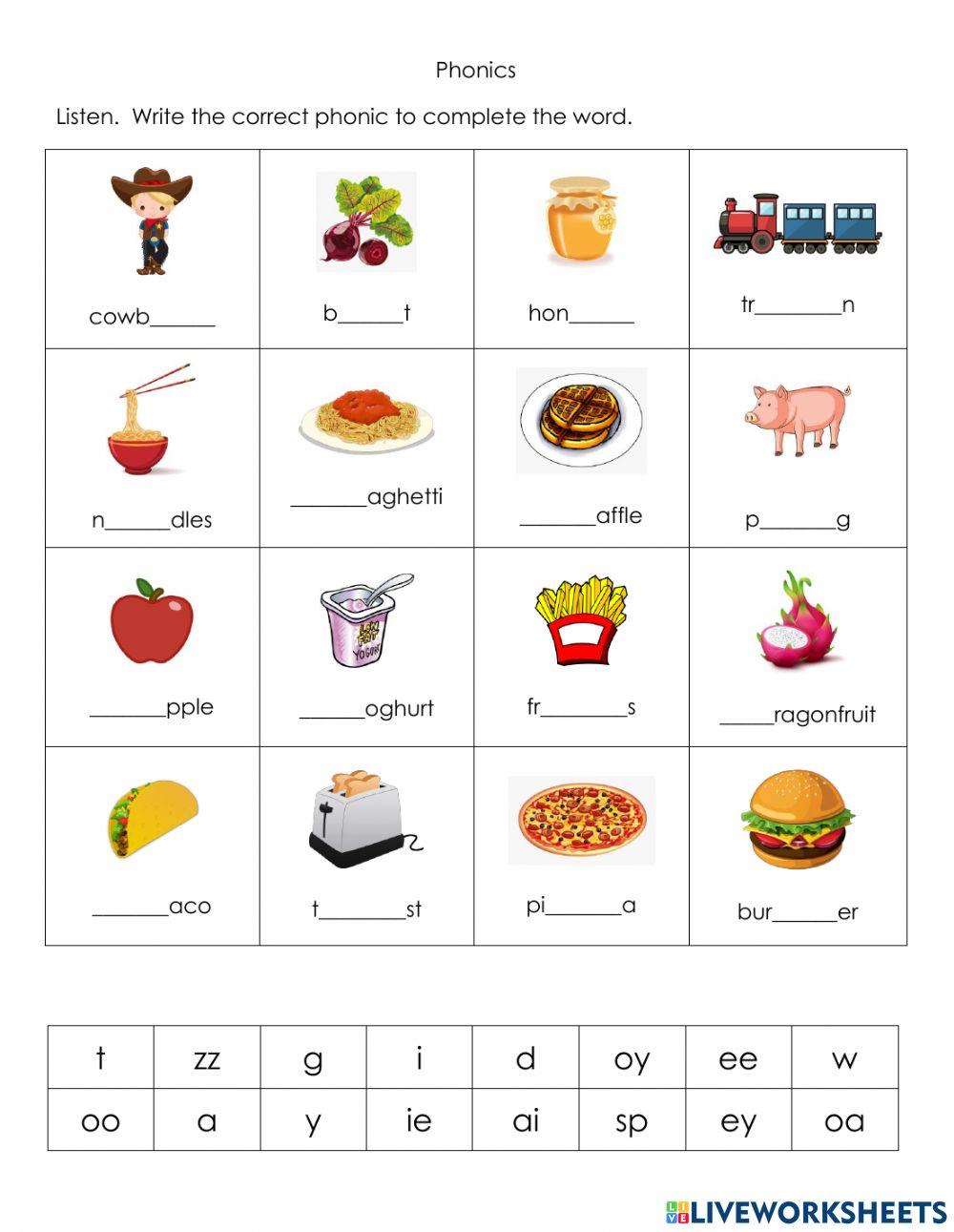 Phonics - write the missing sound