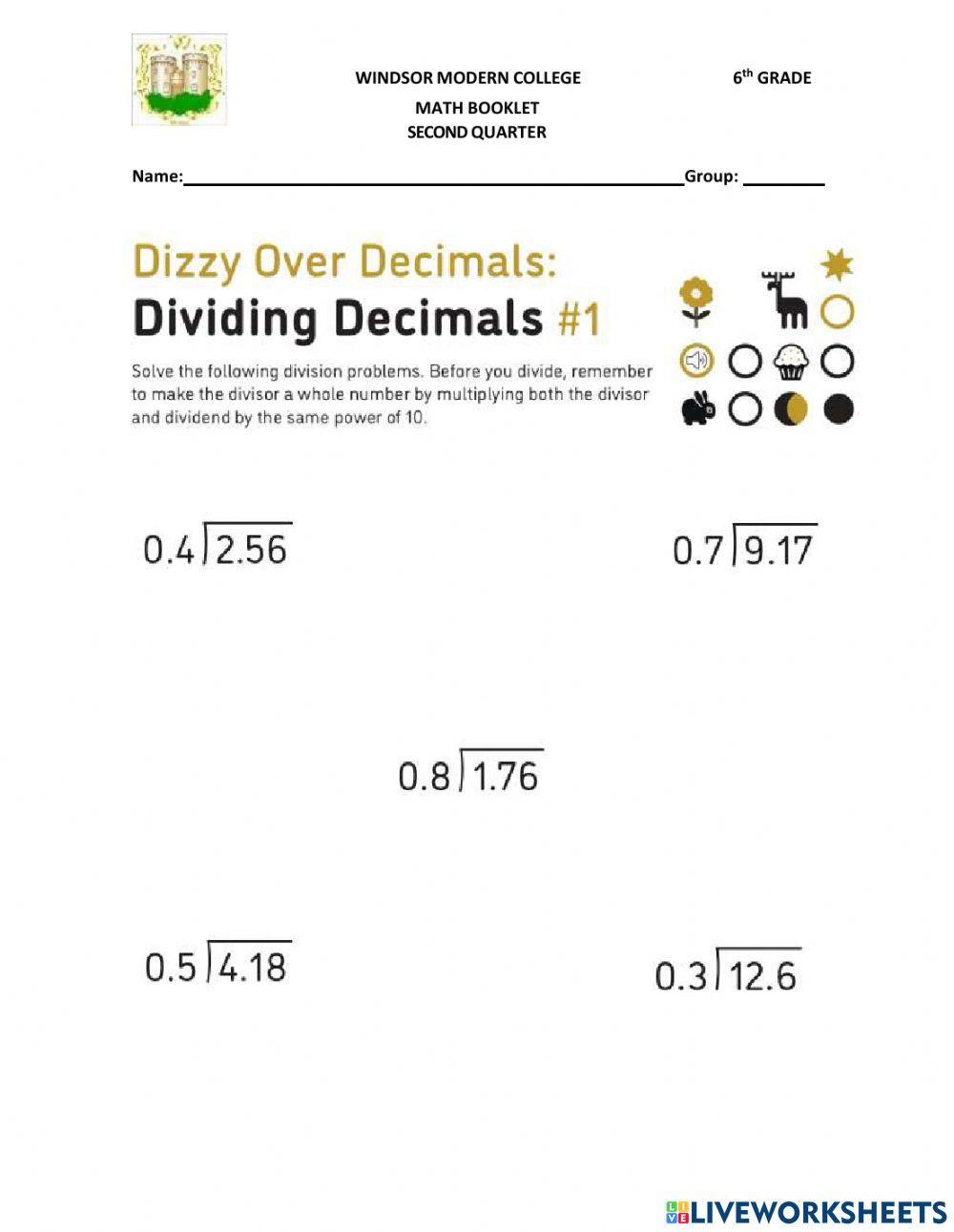 Math decimal divisions