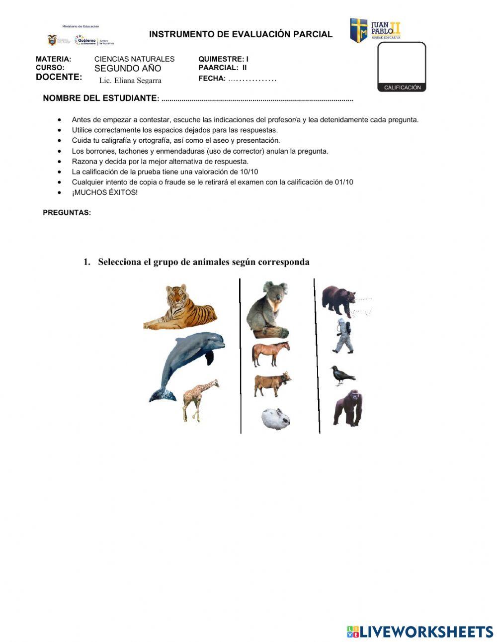 Evaluación de Ciencias Naturales