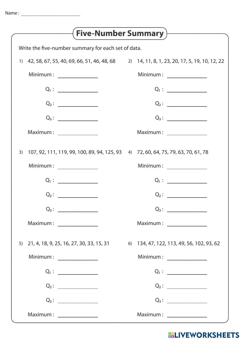 five-number-summary-online-exercise-for-live-worksheets