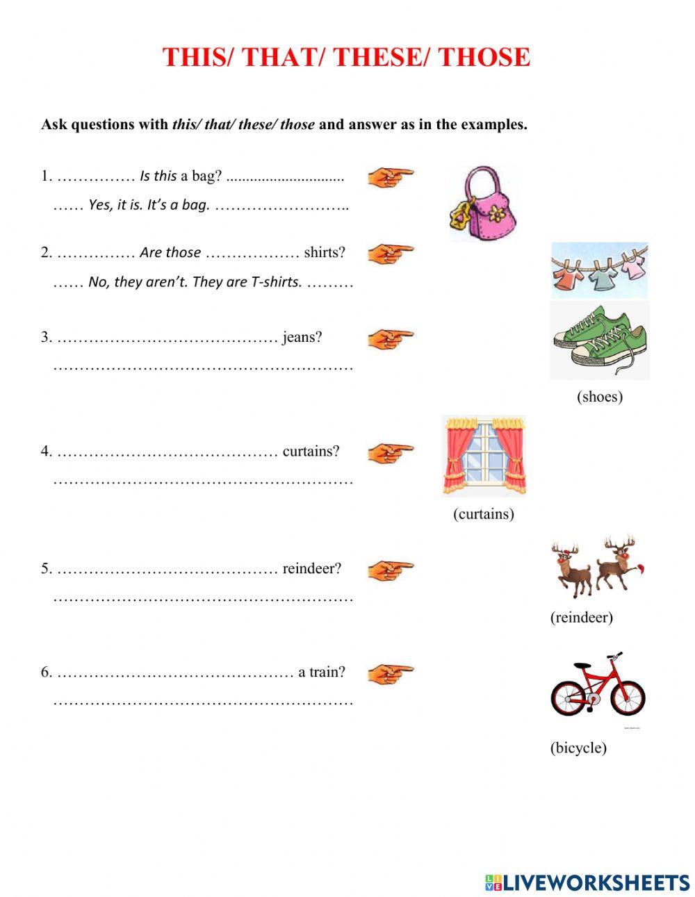 Homework - demonstratives