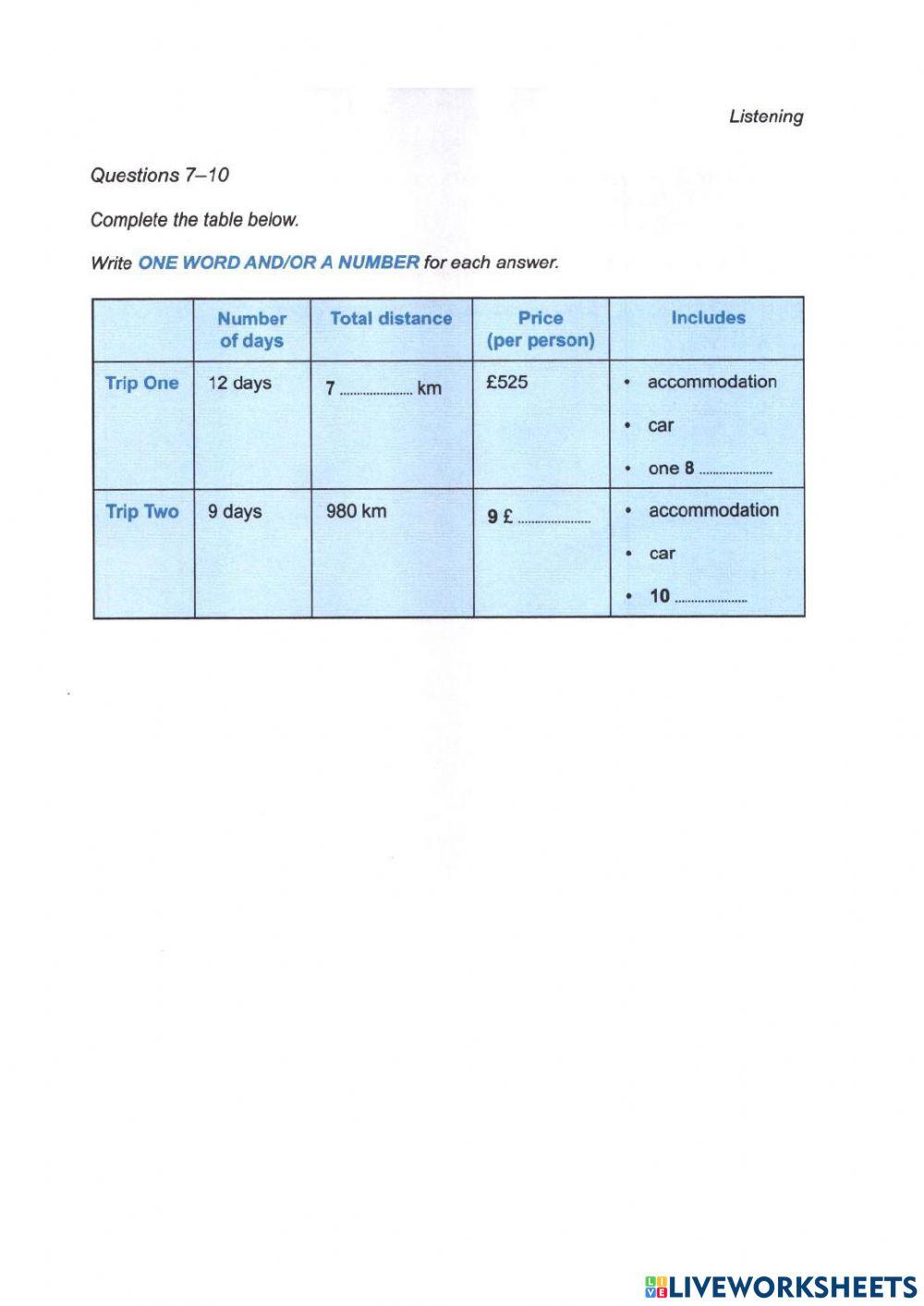 Listening test Section 2